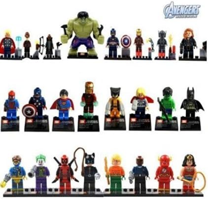 Alvaroli 24pcs/Lot MiniFigures Toy Super Heroes Series Wolverine Superman Hulk Batman