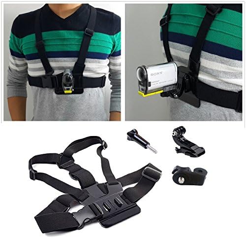 Joyoldelf 10-in-1 Professional Accessories Bundle Kit for Sony Action Cam HDR-AS15/AS20/AS30V/AS100V/Sony Action Cam HDR-AZ1 Mini Sony FDR-X1000V/W 4K Action Cam Cameras, Helmet Strap Mount + Adjustable Chest Belt Strap Mount + Adjustable Bike Handlebar Holder + Mount Adapter + Mini Tripod Mount Stand + Wrist Strap Band Mount + Surface J-Hook + Long Screw Bolt