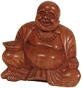 Alterras - Suartholz-Figur: Happy Buddha aus Suarholz (HxB: 8x12cm)