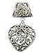 1set Alloy Plate Silver Tube Side with Hollow Heart Jewelry Necklace Findings Pendant Scarf Charms
