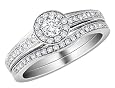 Diamond Engagement Ring & Wedding Band Set 1/2 Carat (ctw) in 14K White Gold (Certified)