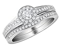 Diamond Engagement Ring & Wedding Band Set 1/2 Carat (ctw) in 14K White Gold (Certified)