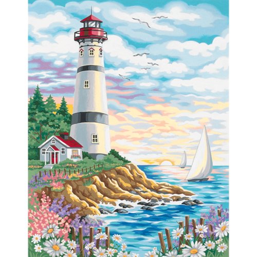 Dimensions Needlecrafts Paintworks Paint By Number, Lighthouse At Sunrise