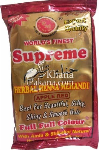 Supreme Herbal Henna Mehandi with Amla & Shikakai Natural Herbal Hair Conditioner 5.25oz (Pack of 2) (Apple Red)