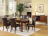 Acme 06785B Portland Faux Marble Top Dining Table, Brown