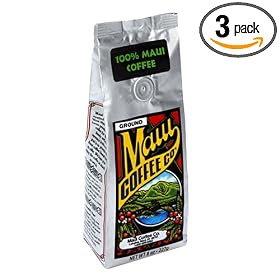 Maui Coffee Company 100% Maui Coffee (Ground), 8-Ounces (Pack of 3)