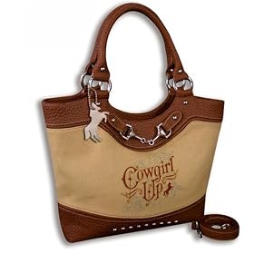 Cowgirl Up; Canvas, Zippered Tote - (2) Color Choices