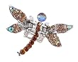 Hair Clip - H83 - Crystal Dragonfly - Med Size (1-3/4" x 1-1/4") ~ Smoky Topaz (Brown)