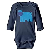 NINKI ベビー服 かわいい ブルー カバ ポスター 長袖 ロンパース 6ヶ月~24ヶ月 100%コットン 出産祝い Size 24 Months ライトブルー