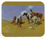 Smoke Signal by Frederic Remington Mouse Pad