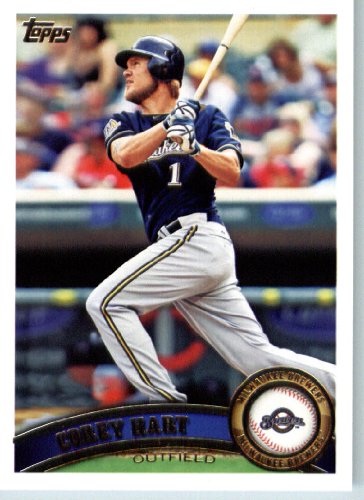 2011 Topps Baseball Card # 519 Corey Hart - Milwaukee Brewers - MLB Trading Card (Series 2) in a Protective Screwdown Case