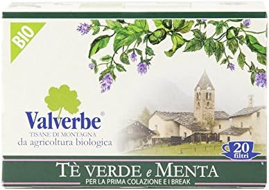 Valverbe - Verde e Menta Dolce TÃƒÅ'Ãƒâ€žÃƒÂ¥Ã'Â Verde Menta - Italian Mint and Green Tea From Organic Farming 1.07 (30g) - Pack of 4