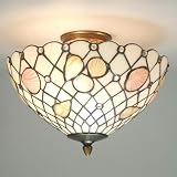 Thumbnail image for Newport Series Sea Shell Tiffany Semi-Flush Mount Lighting TH70096