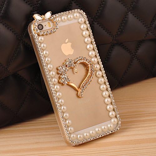 Little Apple Iphone 6 (5.5") Bling Case Iphone 6 (5.5") Case Cover Faceplate Swarovski Crystals Diamond Sparkle Bedazzled Pearl Rhinestonel Jeweled Design (100% Handcrafted ) (I6-CASE-a107-01)