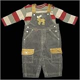 Le Top stripe tee w/overalls