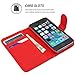 iPhone 5 / 5s Case, Snugg - Red Leather iPhone 5/5s Flip Case Premium Wallet Phone Cover with Card Slots for Apple iPhone 5 / 5s