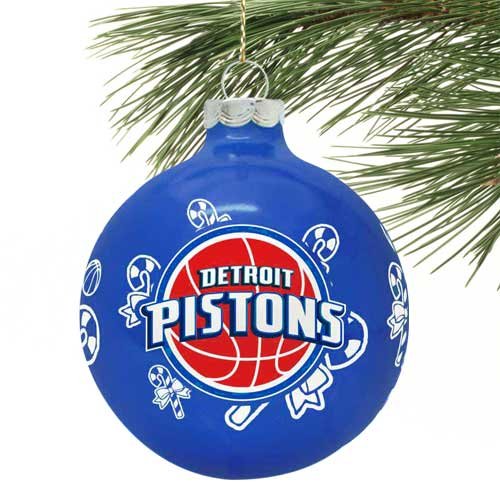 Detroit Pistons Traditional Glass Ball Ornament