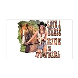 22 x 14 Wall Vinyl Sticker Country Western Lady Save A Horse Ride A Cowgirl