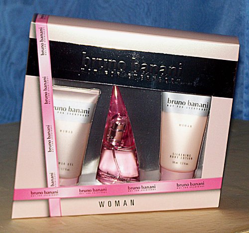 BRUNO BANANI WOMAN Geschenkset - Inhalt:  Eau de Toilette Spray 20 ml + Shower Gel 50 ml + Body Lotion 50 ml -  NEU/OVP