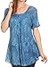 Sakkas Maliky Wide Corset Neck Floral Embroidered Cap Sleeve Blouse Top Shirt