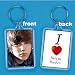 I Love Justin Bieber - Lucite Keychain 2"x1" - Singer