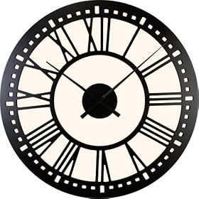 River City Clocks Indoor Black Tower Wall Clock with Cream Background - 40 Inch Diameter - Model # L26-140