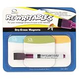GBC-COMMERCIAL &amp; CONSUMER GRP / Rewritables dry erase standard magnets three-pack, 3 x 3 / QRT12...