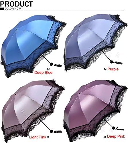 Services for You 2015 Anti-uv Sun Princess Lace Umbrella Triple Folding Uv Protected Parasol (Purple or Pink)