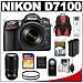 Nikon D7100 Digital SLR Camera & 18-105mm VR DX AF-S Zoom Lens (Black) with 70-300mm VR Lens + 32GB Card + Backpack + Battery + Filters + Accessory Kit