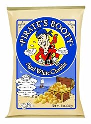 Pirate's Booty, Aged White Cheddar, 1-Ounce Bags (Pack of 24)