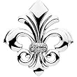 14K White Gold Diamond Fleur de Lis Brooch - 0.10 Ct.