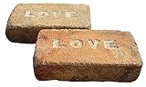 文字入りレンガ 刻印 レンガ 【LOVE （アルファベット）６個入り】 アンティークレンガ （ 耐火レンガ ） 。 古レンガ 煉瓦 。