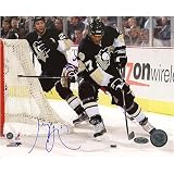 Georges Laraque Autographed Wrap Around Attempt vs Rangers 8x10 Photograph