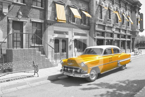 1art1 Empire 347664 New York Yellow Cab Retro Vintage Art-Poster Druck - 91.5 x 61 cm