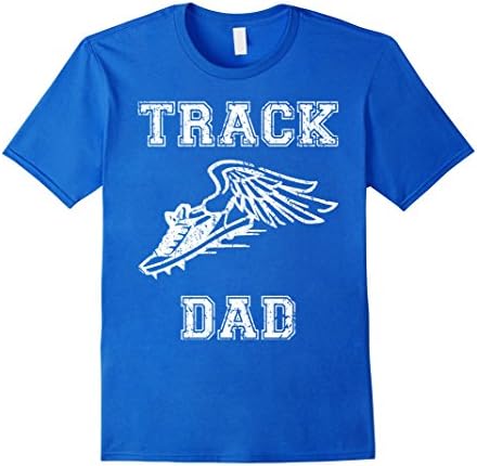 Men's Track Dad Distressed Vintage Look T Shirt 3XL Royal Blue