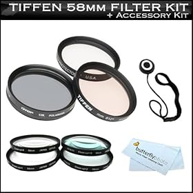 Tiffen 58mm Filter Kit For Canon EF-S 55-250mm f/4.0-5.6 IS Telephoto Zoom Lens for Canon Digital SLR Cameras Includes Tiffen 58mm 3PC Filter Kit (UV, CPL, 812 Warming Filter) + 4PC Close Up Lens Kit +1 +2 +4 +10 + Lens Cap Keeper + MicroFiber Cloth