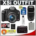 Canon Digital Rebel XSI 12MP Digital SLR Camera (Black) + Canon 18-55mm IS Lens + Canon 75-300mm III Lens + 16GB Cameta Accessory Kit