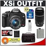Canon Digital Rebel XSI 12MP Digital SLR Camera (Black) + Canon 18-55mm IS Lens + Canon 75-300mm III Lens + 16GB Cameta Accessory Kit