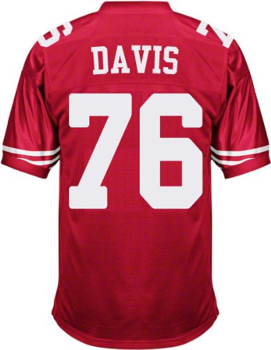 NFL Jerseys San Francisco 49ers 76# Davis Red Authentic Football Jersey Size 48-56 (Please Select the Size When You Order, Can Do Drop Shipping)