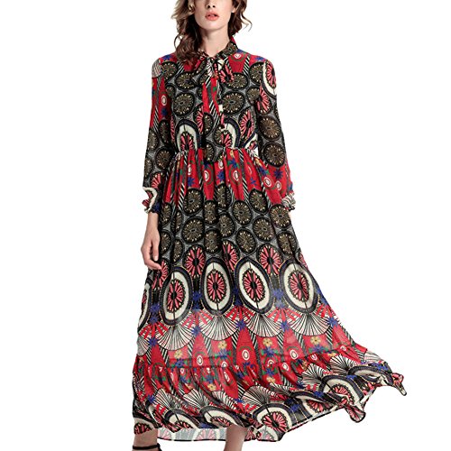 Froomer Women Boho Casual Long Maxi Evening Party Dress Beach Dresses
