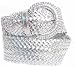 Ladies Wide Silver Braided Belt