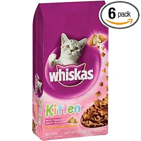 Whiskas Chicken & Turkey Dry Food for Kittens, 3-Pound Bags (Pack of 6)