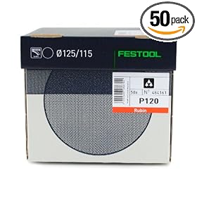 Festool 484161 P120 Grit, Rubin Abrasives, Pack of 50
