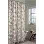 Pink Floral Plisse Fabric Shower Curtain