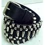 Black Leather Bullet Belt Punk Goth Glam Biker Bullets