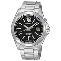 Seiko Men's SKA477P1 Black Dial Kinetic Stainless Steel Watch