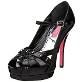 Betsey Johnson Women's Caitlin Pump,Black Leather,10 M US