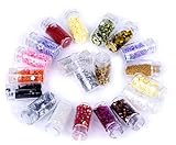EOZY 20Couleurs Nail Art Mini Bouteille Brillant Strass Poudre Ongle Manucure Décoration