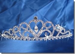 Bridal Wedding Tiara Crown With Heart Drop 25026