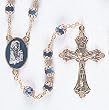 Rosary - 7mm Blue Beads - 23" Silver Plated - IMPORTED FROM ITALY - Boxed Rosary - 7mm Blue Beads - 23" Silver Plated - IMPORTED FROM ITALY - Boxed